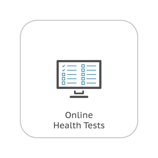 Online hälsotest och sjukvård ikonen. Platt Design. — Stock vektor