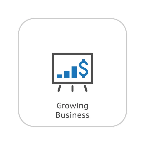 Ícone de negócios em crescimento. Apresentação de Negócios. Design plano . —  Vetores de Stock