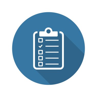 Sağlık testleri ve Sağlık Hizmetleri simgesi. Düz tasarım. Uzun Gölge