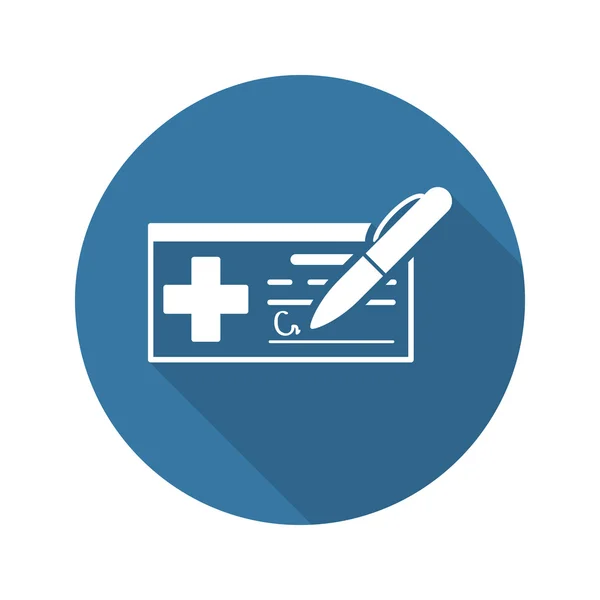 Prescription médicale et services Icône. Flat Design. Ombre longue — Image vectorielle