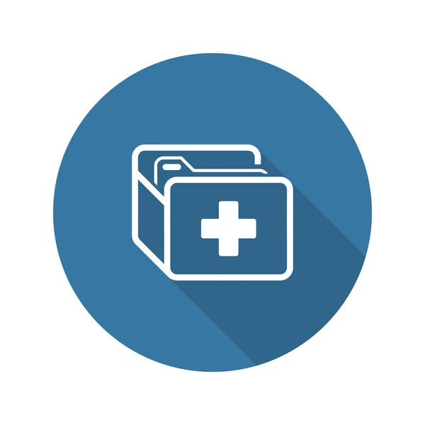 Dossiers médicaux et services médicaux Icône. Flat Design. Long Sha — Image vectorielle
