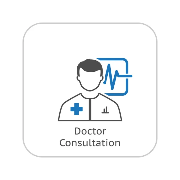 Consultation des médecins et services médicaux Icône. Conception plate . — Image vectorielle