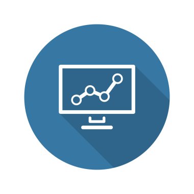 Business Analytics simgesi. Kavram. Düz tasarım. Uzun Gölge.