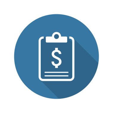 İş planı simgesi. Kavram. Düz tasarım. Uzun Gölge.