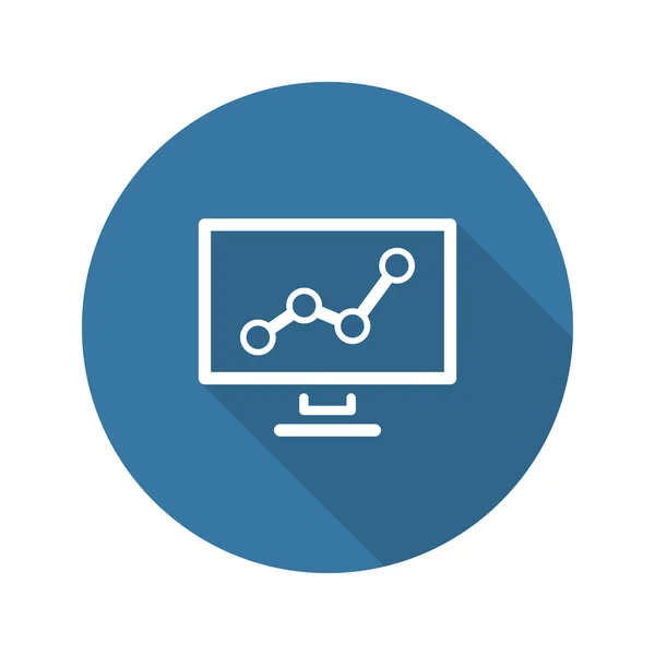 Icône Business Analytics. Concept. Flat Design. Ombre longue . — Image vectorielle