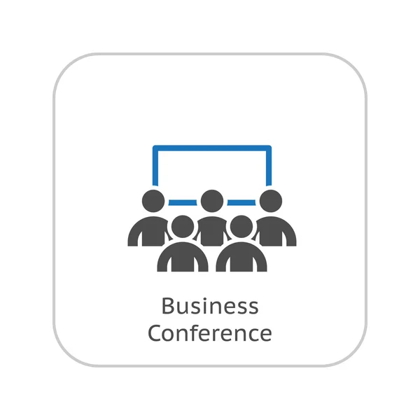 Business Conference Ikone. Online-Lernen. flache Bauweise. — Stockvektor