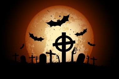 Cadılar Bayramı zombi parti Poster. Tatil kartı.