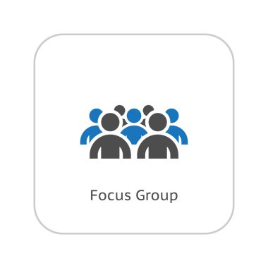 Grup Simgesine Odaklan. İş kavramı. Düz Tasarım.