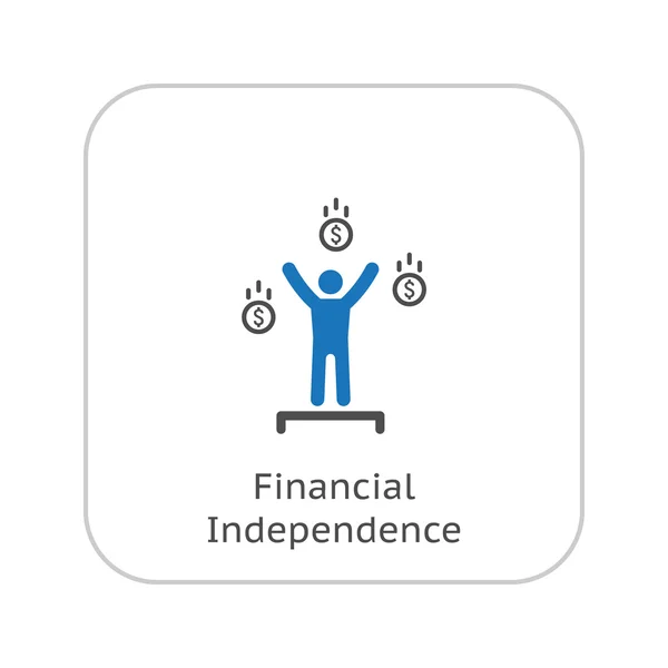 Икона финансовой независимости. Бизнес-концепция. Плоский дизайн . — стоковый вектор