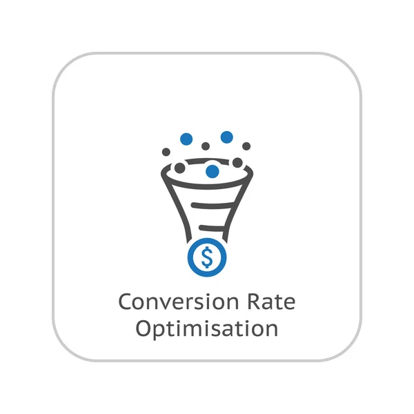 Conversion Rate Optimisation Icon. Business Concept. Flat Design — Stock Vector