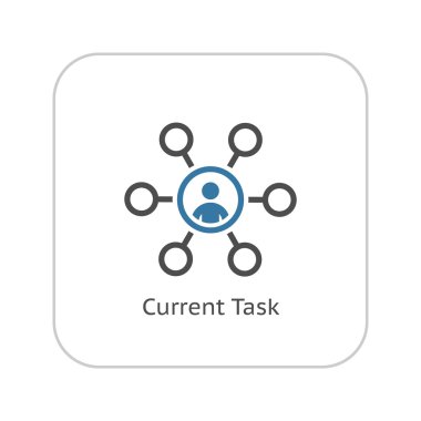 Current Tasks Icon. Business Concept. Flat Design. clipart