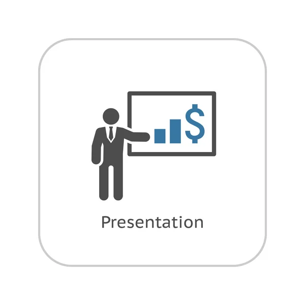 Presentation Icon. Business Concept. Flat Design. — Stock Vector