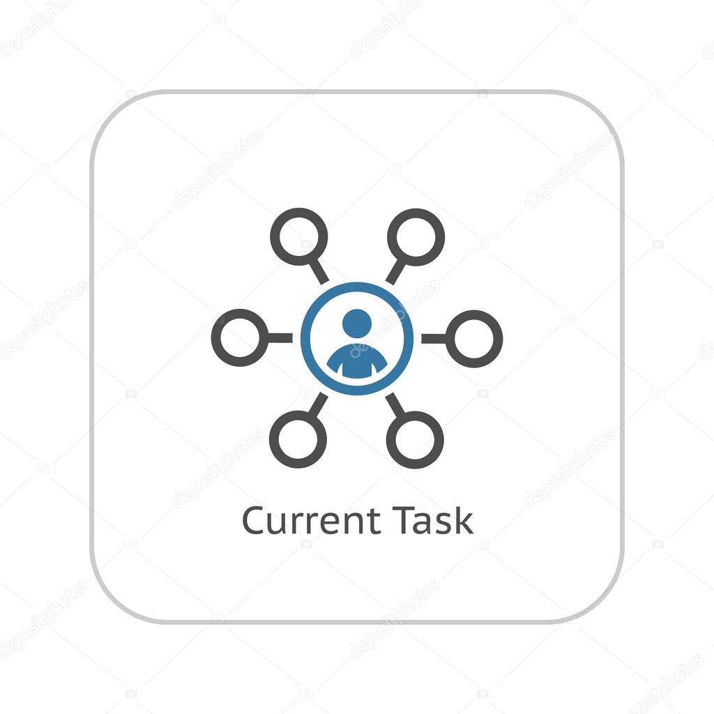Current Tasks Icon. Business Concept. Flat Design.