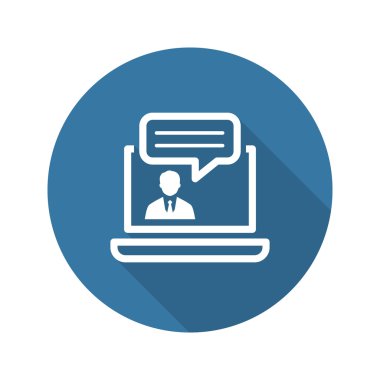 Online danışmanlık simgesi. İş kavramı. Düz tasarım.