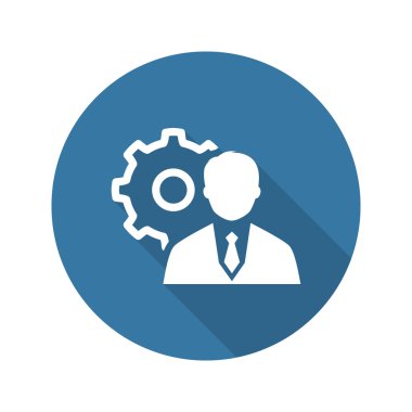 Yönetimi simgesini. İş kavramı. Düz tasarım.