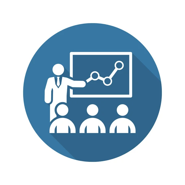 Icono de entrenamiento. Concepto de negocio. Diseño plano . — Archivo Imágenes Vectoriales