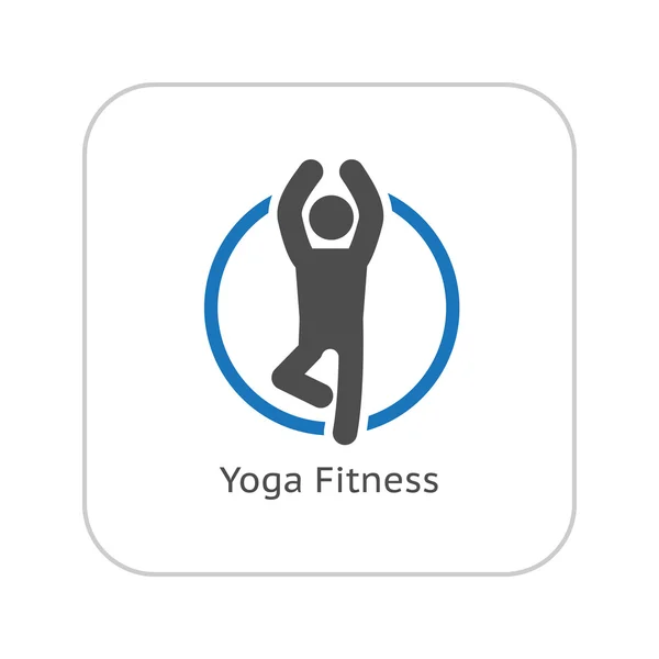 Yoga Fitness Icône. Conception plate . — Image vectorielle