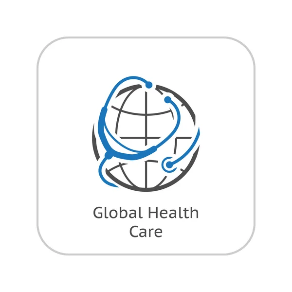 Global Health Care Icon. Design plat . — Vector de stoc