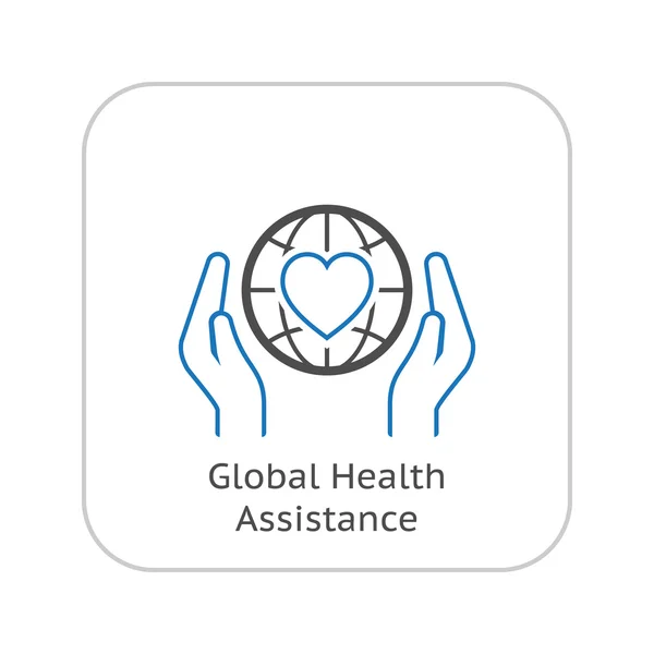 Global Health bijstand pictogram. Platte ontwerp. — Stockvector