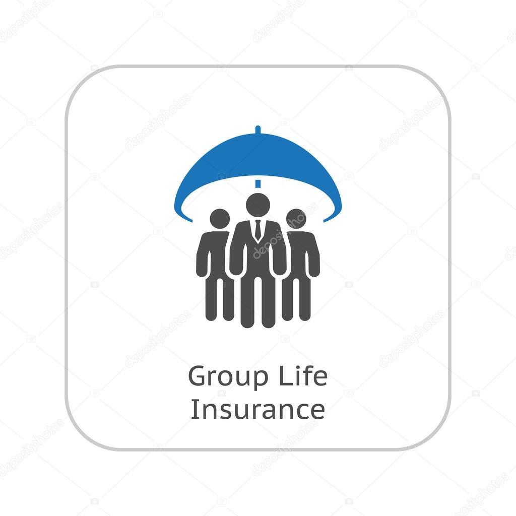 Group Life Insurance Icon. Flat Design.