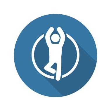 Yoga Fitness simgesi. Düz tasarım.