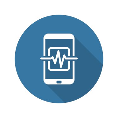 Mobil tıbbi gözetim simgesi. Düz tasarım.