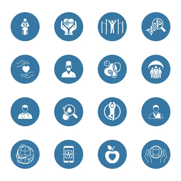 Medische en gezondheidszorg Icons Set. Platte ontwerp. — Stockvector