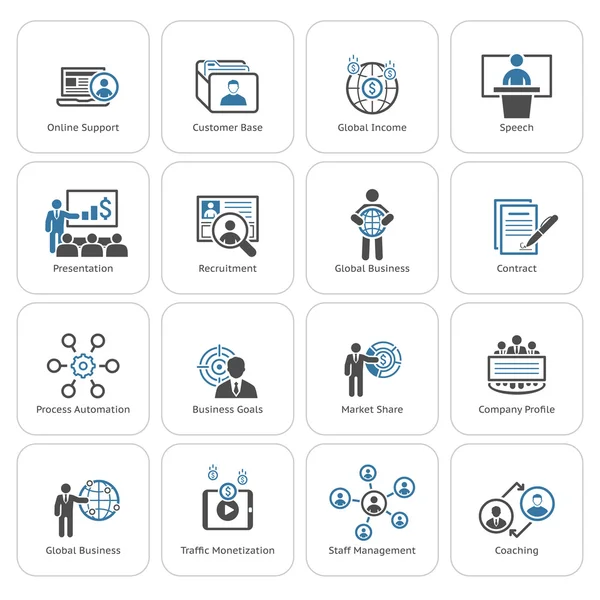 Business and Finances Icons Set. Flat Design. — Stock Vector