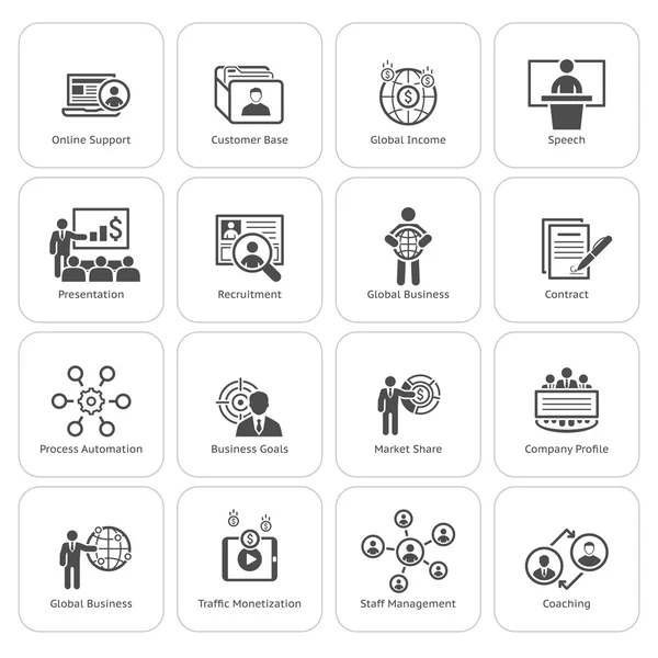 Business en Financiën Icons Set. Platte ontwerp. — Stockvector