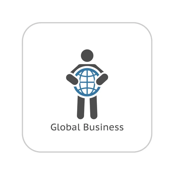 Global Business pictogram. Bedrijfsconcept. Platte ontwerp. — Stockvector