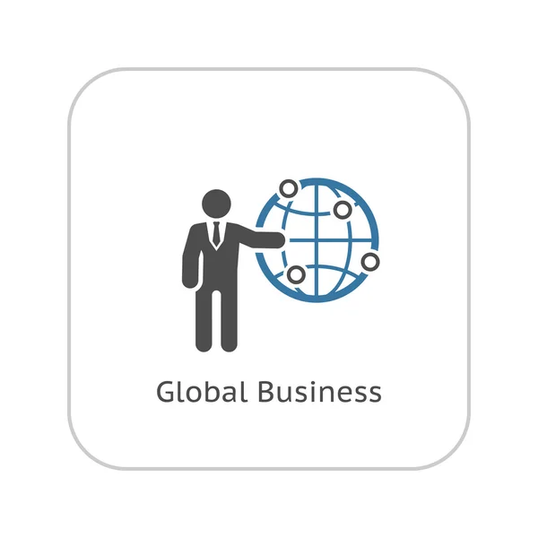 Global Business pictogram. Bedrijfsconcept. Platte ontwerp. — Stockvector
