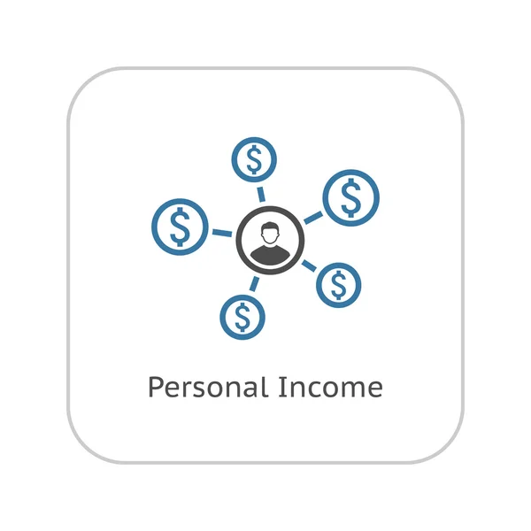 Persoonlijk inkomen pictogram. Bedrijfsconcept. Platte ontwerp. — Stockvector