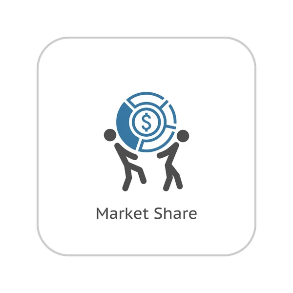 Market Share Ícone. Conceito de negócio. Design plano . — Vetor de Stock