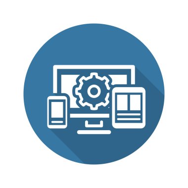 Web sitesi optimizasyonu simge. Düz tasarım.