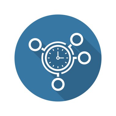 Zaman yönetimi simgesini. İş kavramı. Düz tasarım.