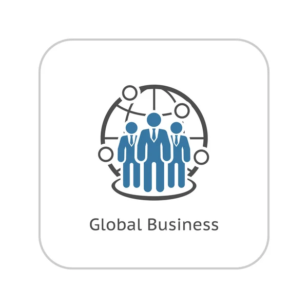 Global Business pictogram. Platte ontwerp. — Stockvector
