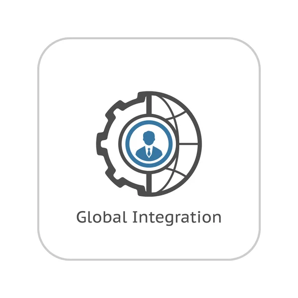 Ikone der globalen Integration. flache Bauweise. — Stockvektor