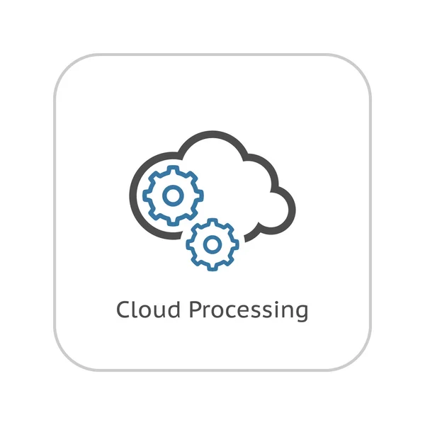 Cloud Processing Icon. Flat Design. — Stock Vector