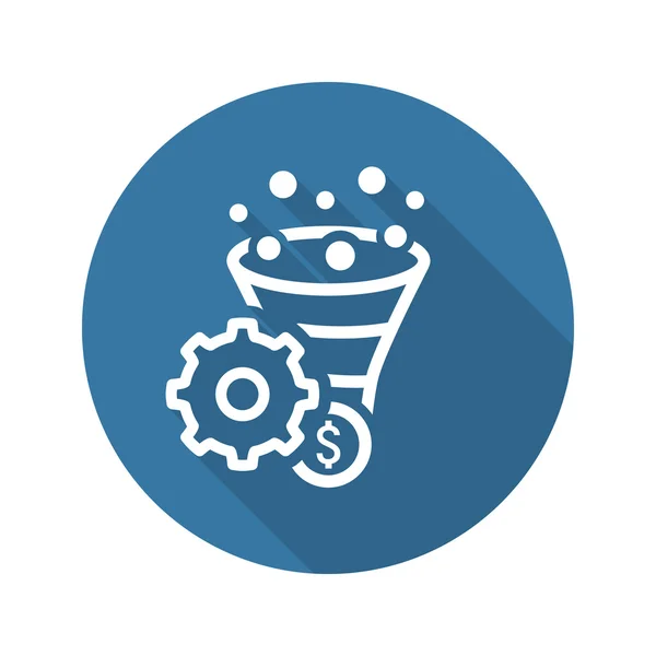 Icono de optimización de la tasa de conversión. Concepto de negocio. Diseño plano — Vector de stock