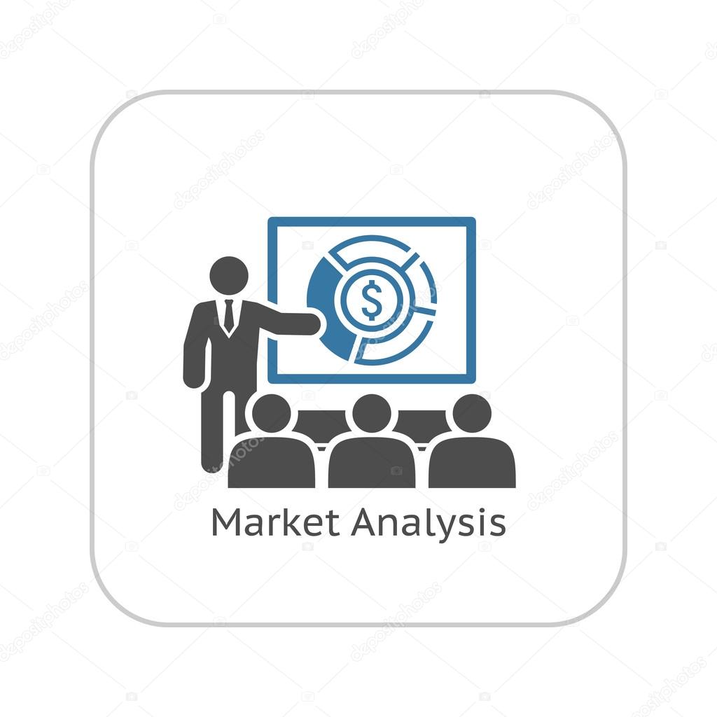 Market Analysis Icon. Business Concept. Flat Design.
