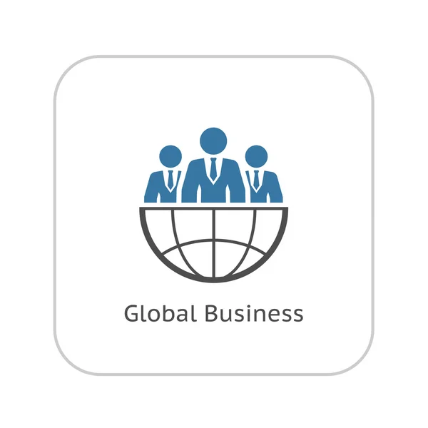 Icono de Negocios Globales. Diseño plano . — Vector de stock