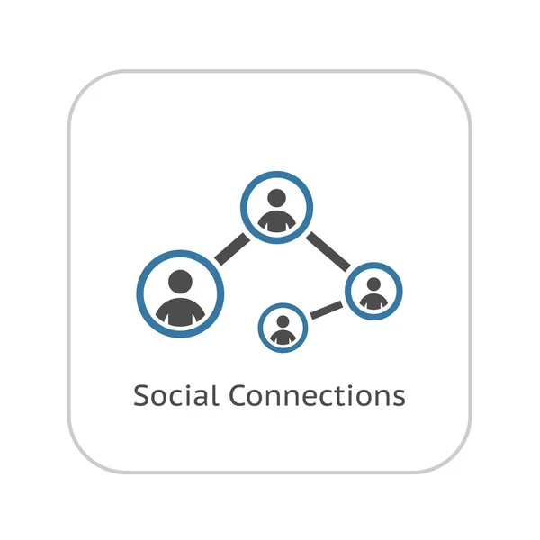 Ícone de conexões sociais. Design plano . —  Vetores de Stock