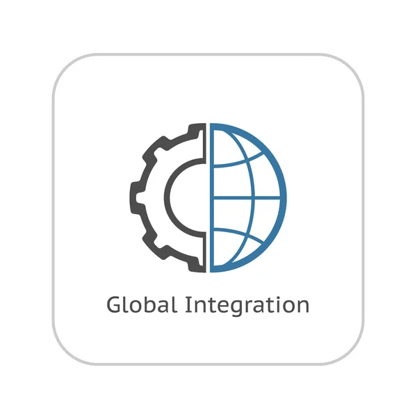 Globale integratie pictogram. Platte ontwerp. — Stockvector