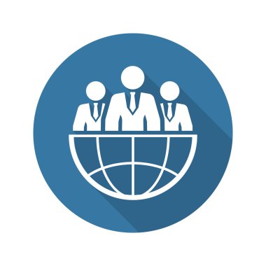 Küresel iş simgesi. Düz tasarım.