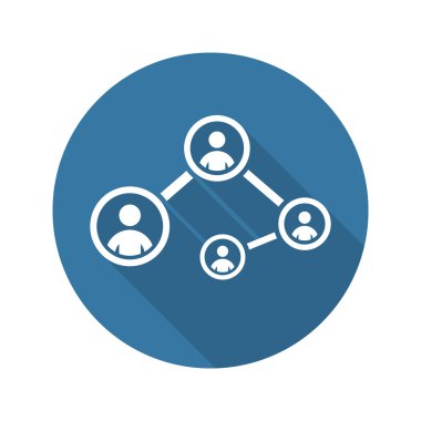 Sosyal bağlantıları simgesi. Düz tasarım.