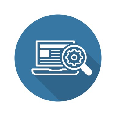 Arama Optimizasyonu simgesi. Düz tasarım.