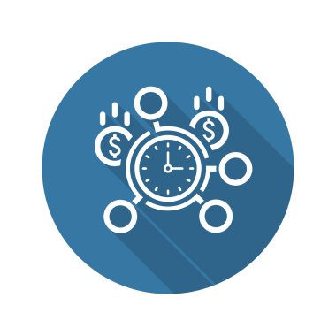 Zaman yönetimi simgesini. İş kavramı. Düz tasarım.