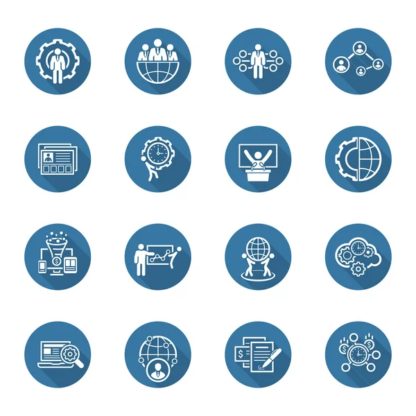 Flat Design Business Icons Set. — Stock Vector