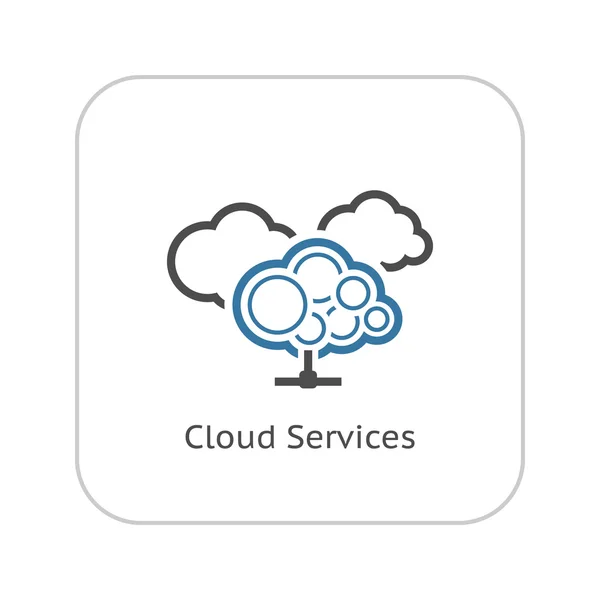 Icono de Servicios Cloud. Diseño plano . — Vector de stock