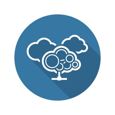 Bulut Hizmetleri simgesi. Düz tasarım.